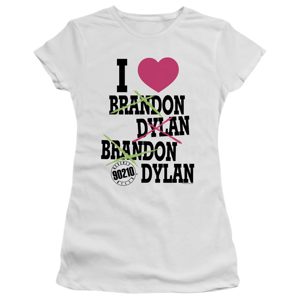 90210 - I Heart 90210 - Short Sleeve Junior Sheer - White T-shirt