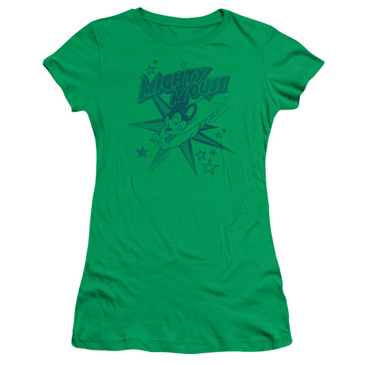 Mighty Mouse - Mighty Mouse - Short Sleeve Junior Sheer - Kelly Green T-shirt