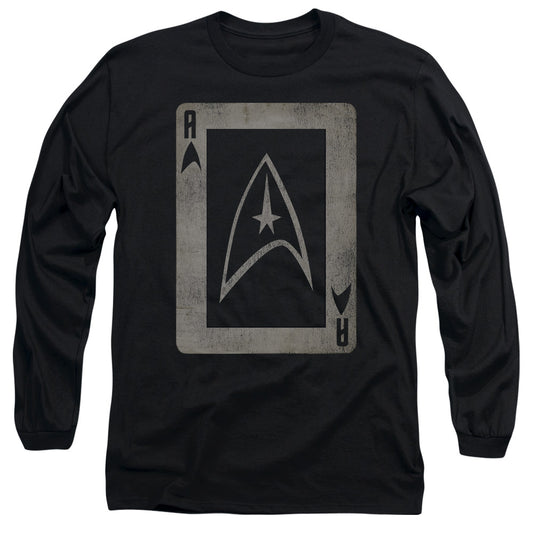 Star Trek - Tos Ace - Long Sleeve Adult 18/1 - Black T-shirt