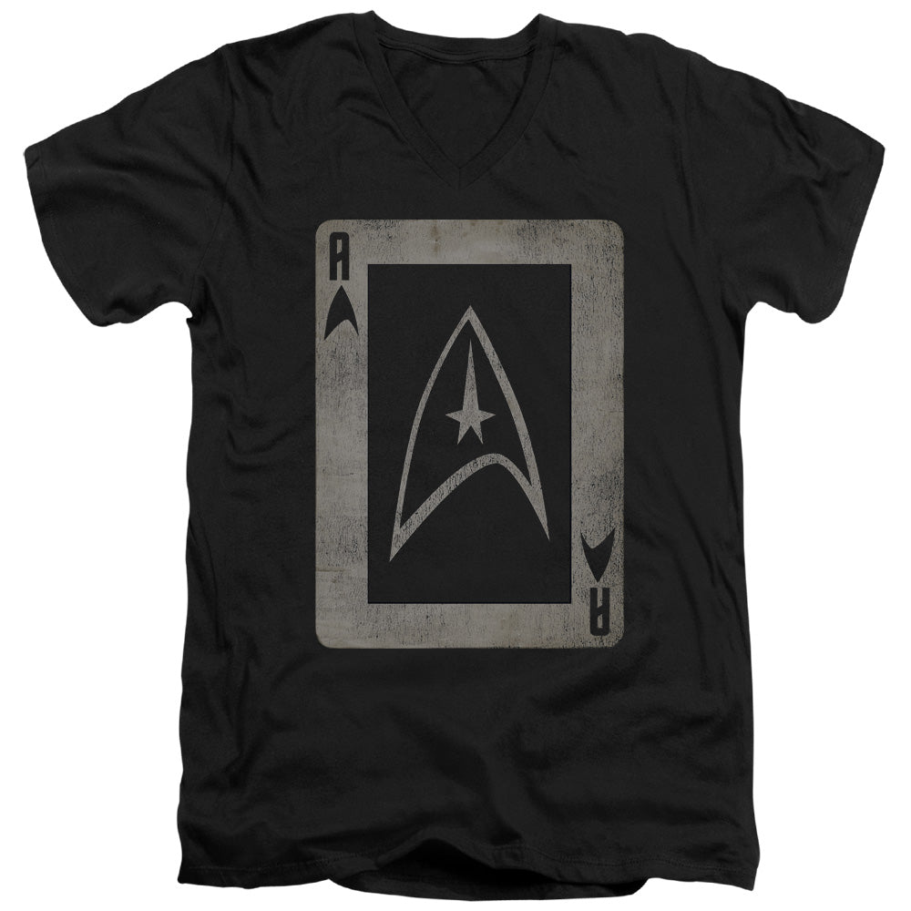 Star Trek - Tos Ace - Short Sleeve Adult V-neck 30/1 - Black T-shirt