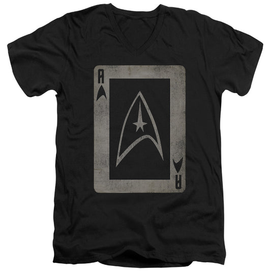 Star Trek - Tos Ace - Short Sleeve Adult V-neck 30/1 - Black T-shirt
