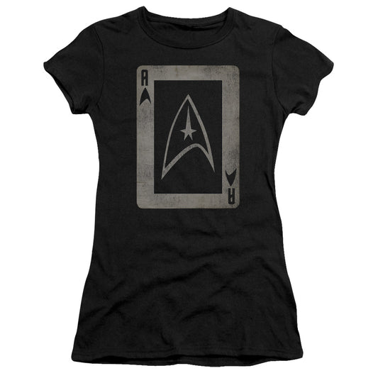 Star Trek - Tos Ace - Short Sleeve Junior Sheer - Black T-shirt