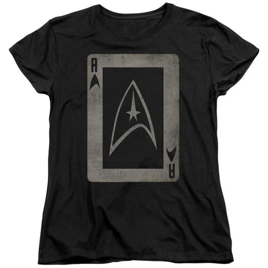 Star Trek - Tos Ace - Short Sleeve Womens Tee - Black T-shirt