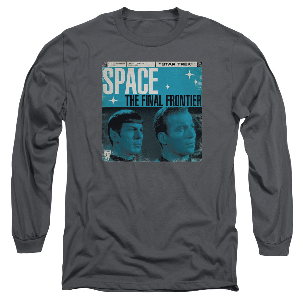 Star Trek - Final Frontier Cover - Long Sleeve Adult 18/1 - Charcoal T-shirt