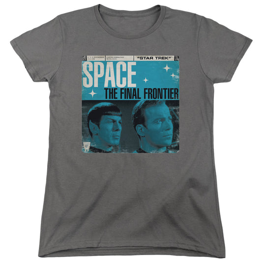 Star Trek - Final Frontier Cover - Short Sleeve Womens Tee - Charcoal T-shirt