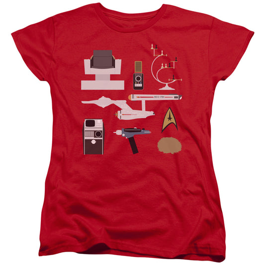 Star Trek - Tos Gift Set - Short Sleeve Womens Tee - Red T-shirt