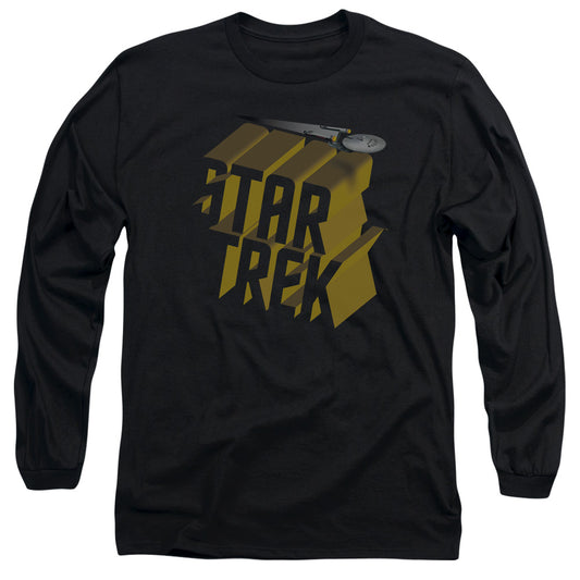 Star Trek - 3d Logo - Long Sleeve Adult 18/1 - Black T-shirt