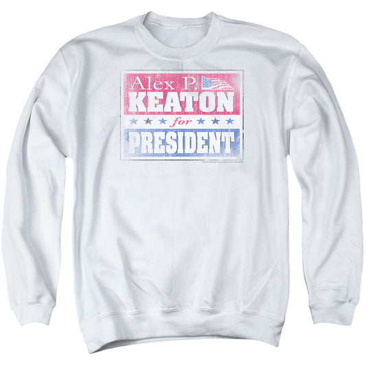 Family Ties - Alex For President - Adult Crewneck Sweatshirt - White