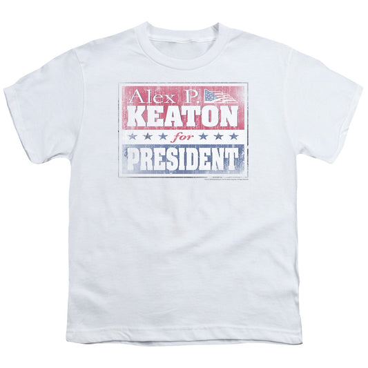 Family Ties - Alex For President - Short Sleeve Youth 18/1 - White T-shirt