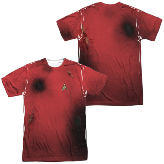 Star Trek - Tos Dead Red (Front/back Print) - Short Sleeve Adult Poly Crew - White T-shirt