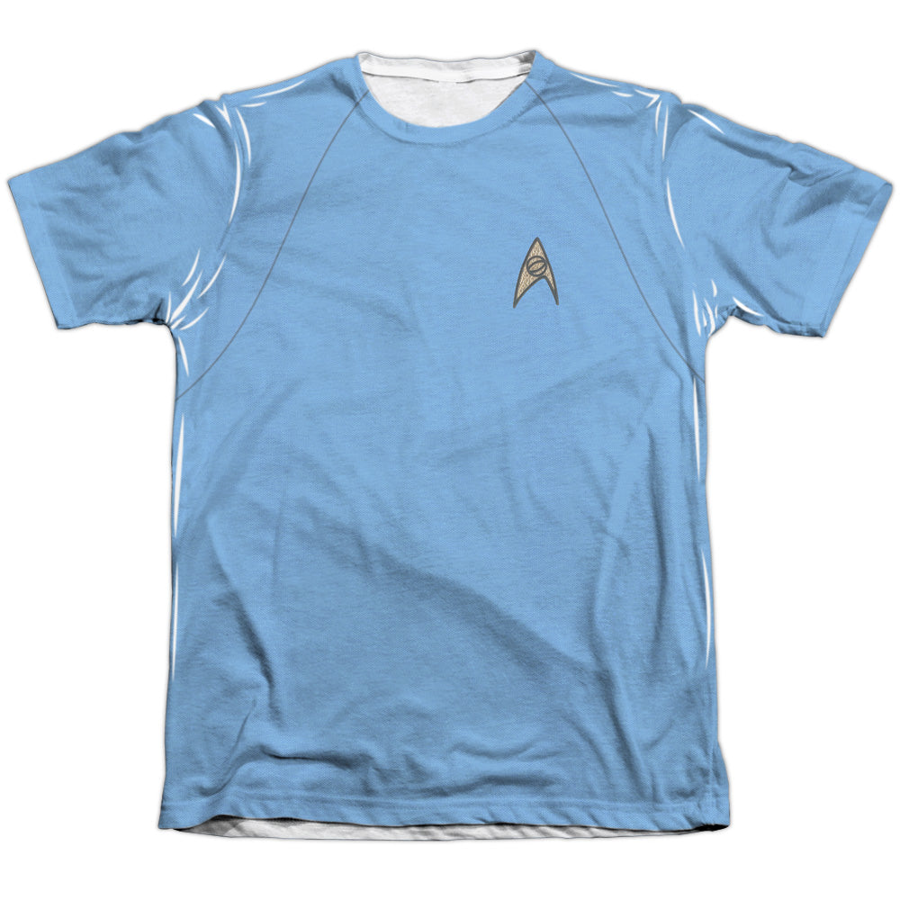 Star Trek - Tos Science Uniform - Adult Poly/cotton Short Sleeve Tee - White T-shirt