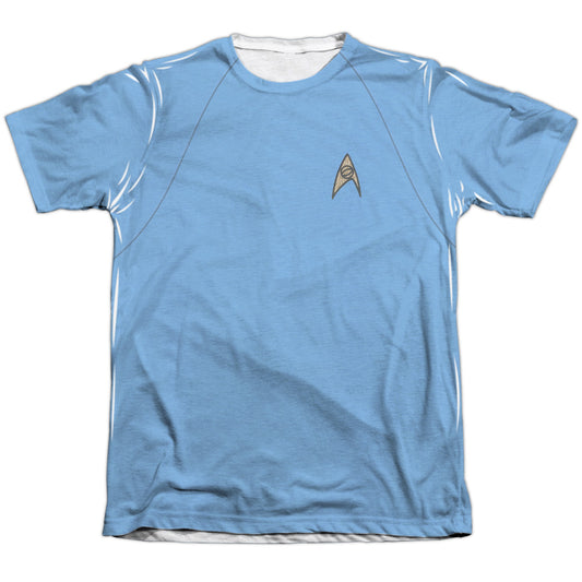 Star Trek - Tos Science Uniform - Adult Poly/cotton Short Sleeve Tee - White T-shirt