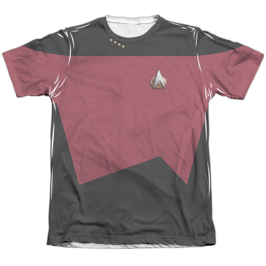 Star Trek - Tng Command Uniform - Adult Poly/cotton Short Sleeve Tee - White T-shirt
