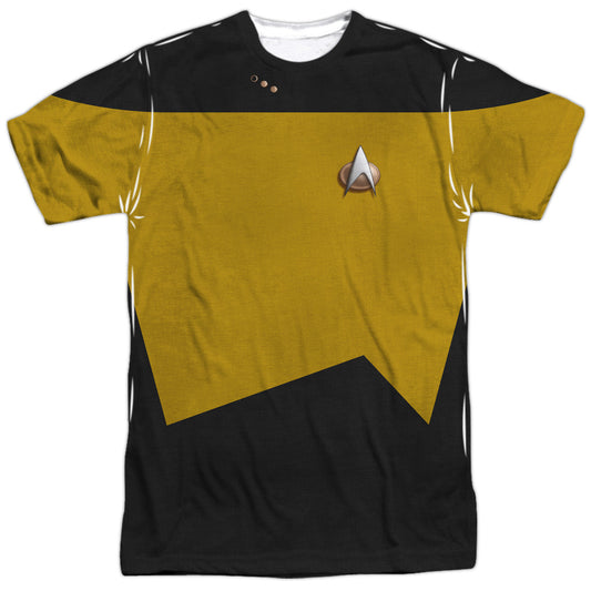 Star Trek - Tng Engineering Uniform - Short Sleeve Adult Poly Crew - White T-shirt