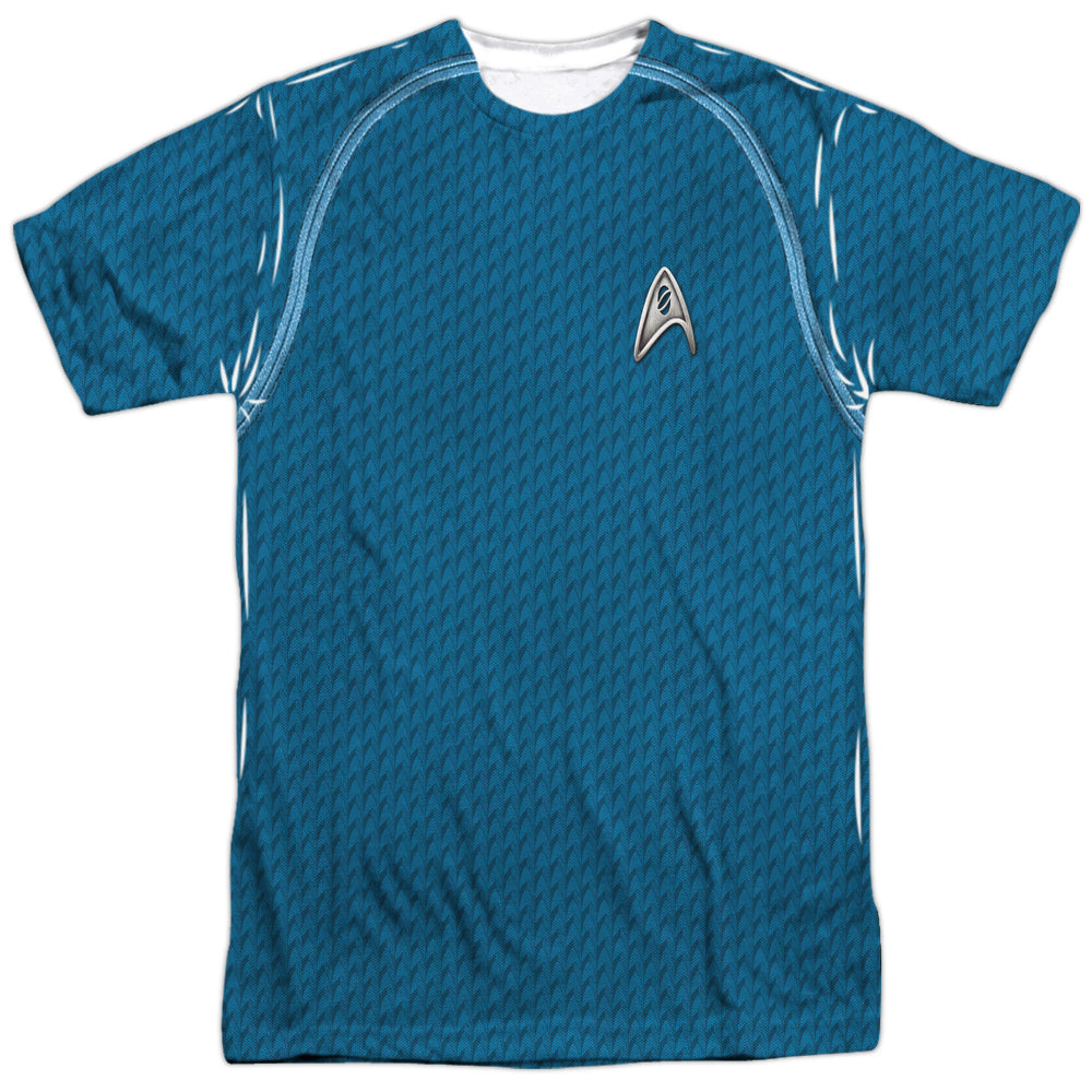 Star Trek - Movie Science Uniform - Short Sleeve Adult Poly Crew - White T-shirt