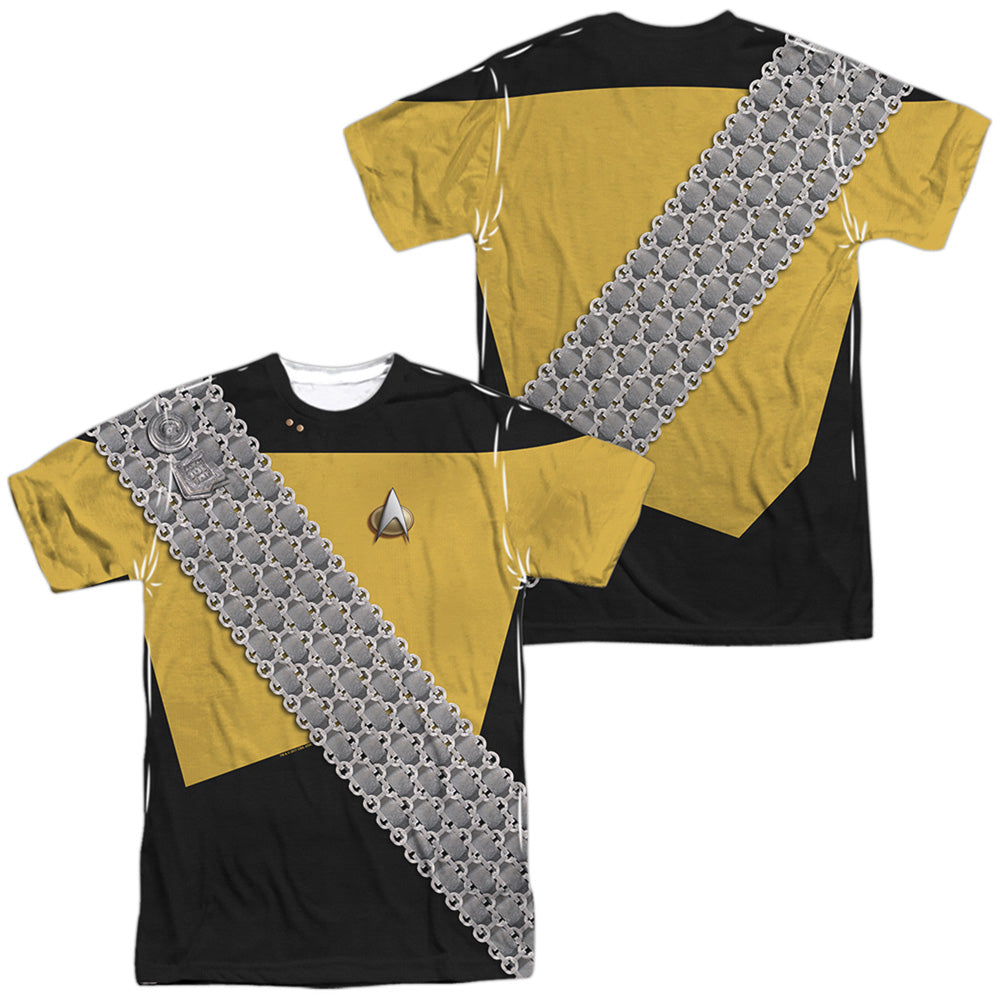 Star Trek - Worf Uniform (Front/back Print) - Short Sleeve Adult Poly Crew - White T-shirt