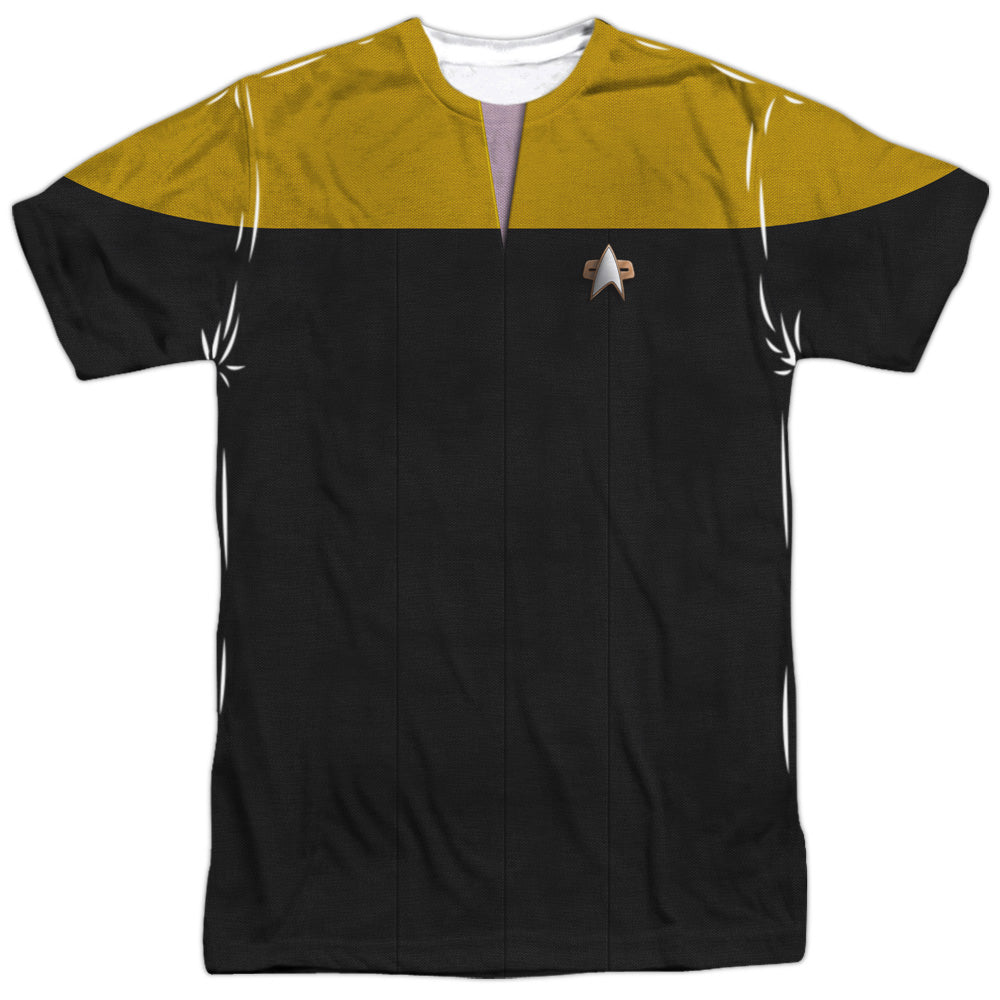 Star Trek - Voyager Engineering Uniform - Short Sleeve Adult Poly Crew - White T-shirt