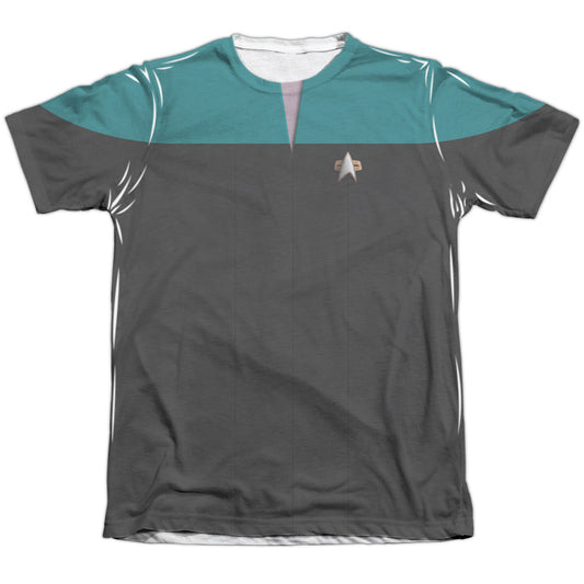 Star Trek - Voyager Science Uniform - Adult Poly/cotton Short Sleeve Tee - White T-shirt