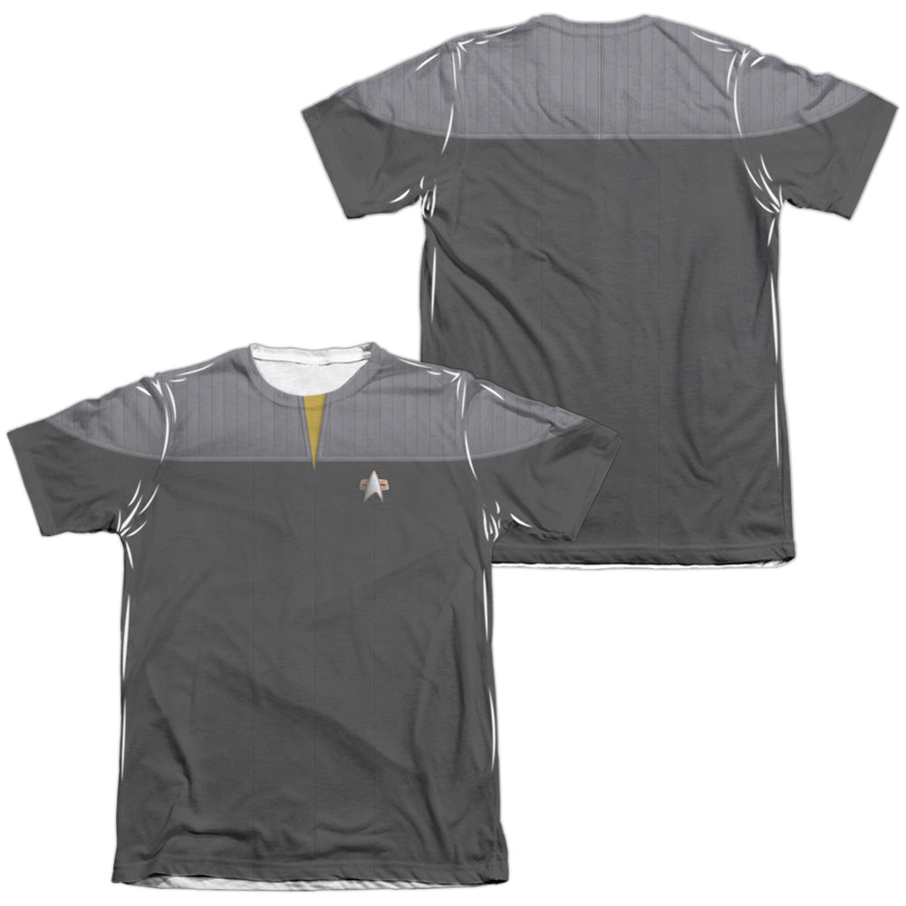 Star Trek - Tng Movie Engineering Uniform (Front/back Print) - Adult Poly/cotton Short Sleeve Tee - White T-shirt