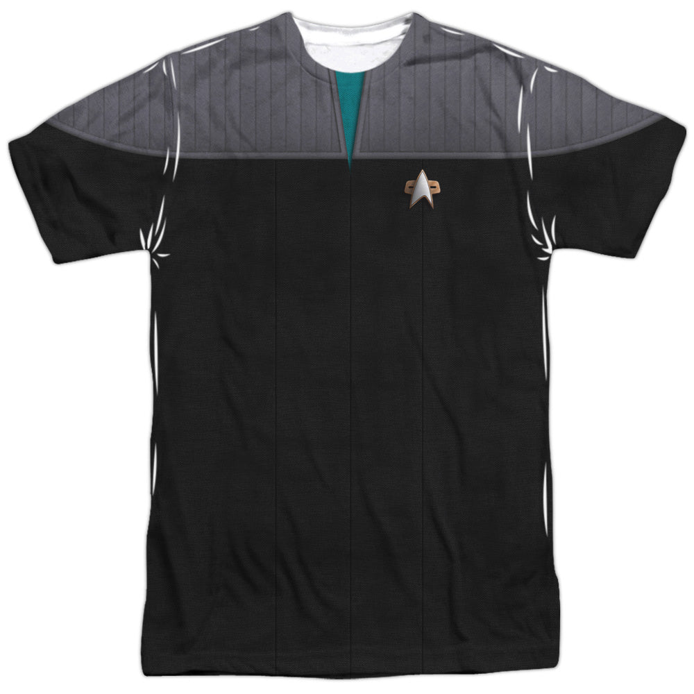 Star Trek - Tng Movie Science Uniform - Short Sleeve Adult Poly Crew - White T-shirt