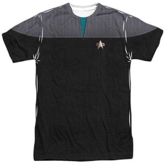 Star Trek - Tng Movie Science Uniform - Short Sleeve Adult Poly Crew - White T-shirt