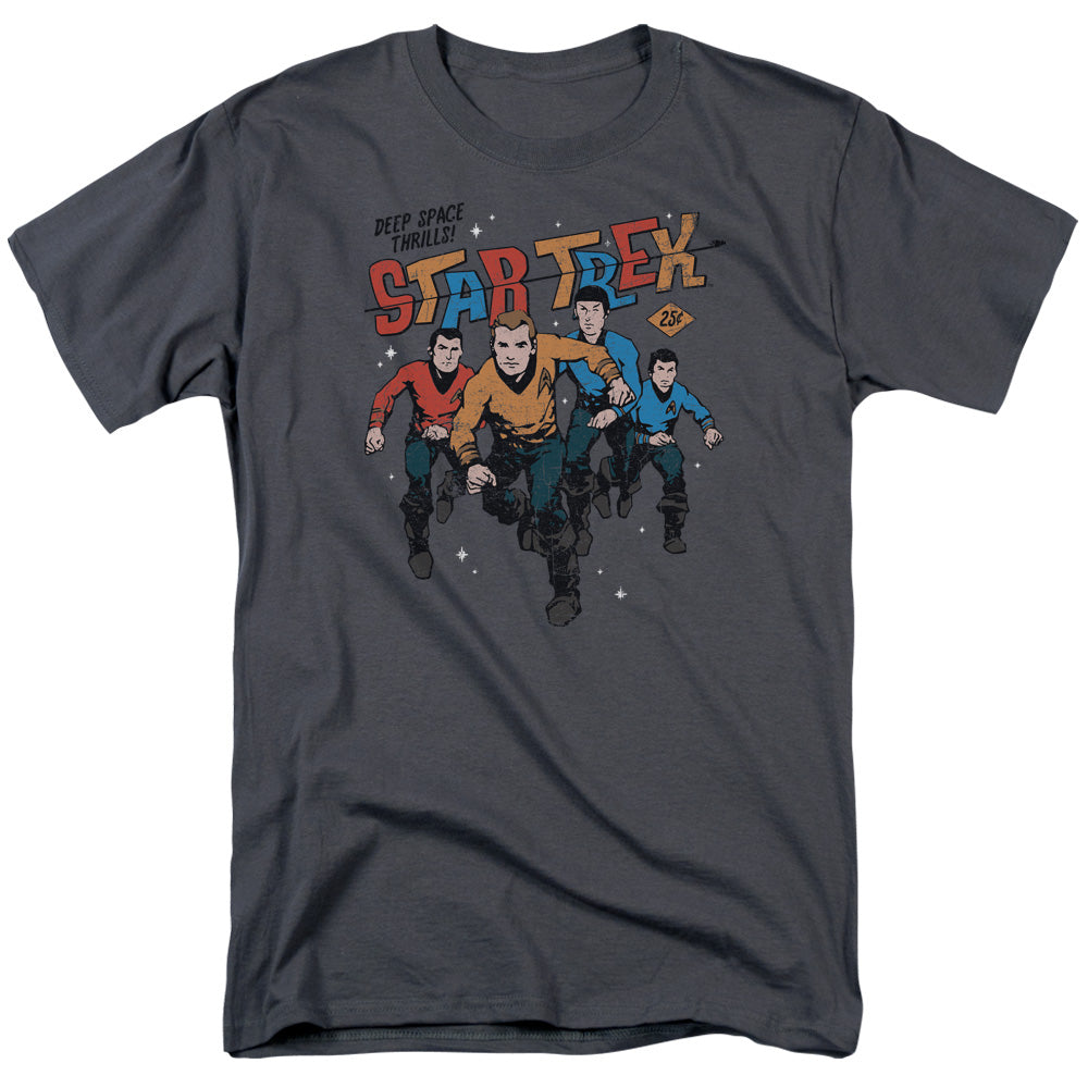 Star Trek - Deep Space Thrills - Short Sleeve Adult 18/1 - Charcoal T-shirt
