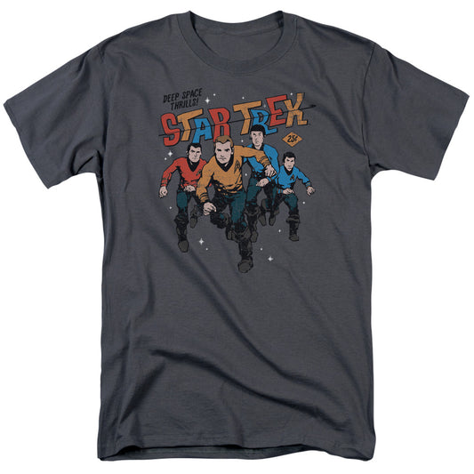 Star Trek - Deep Space Thrills - Short Sleeve Adult 18/1 - Charcoal T-shirt