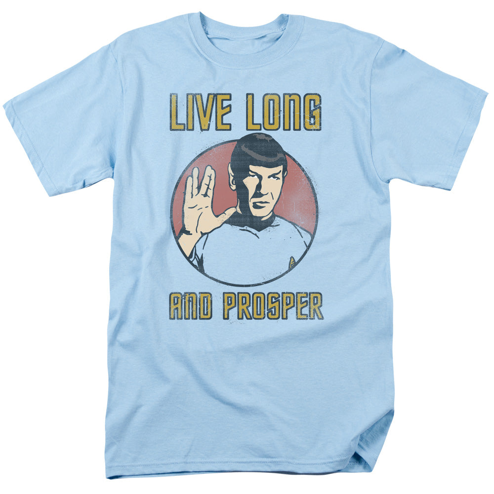 Star Trek - Long Life - Short Sleeve Adult 18/1 - Light Blue T-shirt