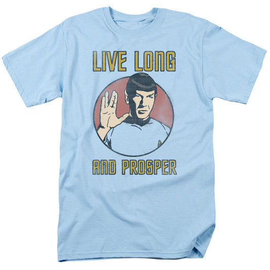 Star Trek - Long Life - Short Sleeve Adult 18/1 - Light Blue T-shirt