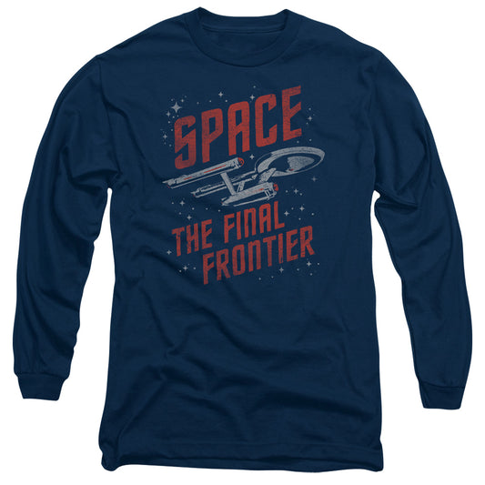 Star Trek - Space Travel - Long Sleeve Adult 18/1 - Navy T-shirt