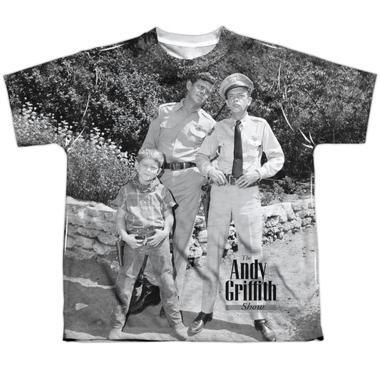 Andy Griffith - Lawmen - Short Sleeve Youth Poly Crew - White T-shirt