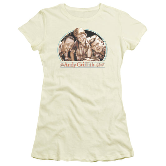 Andy Griffith - 3amigos - Short Sleeve Junior Sheer - Cream T-shirt