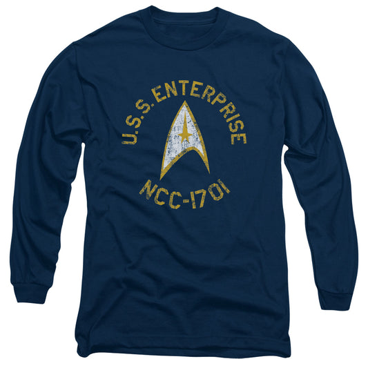 Star Trek - Collegiate - Long Sleeve Adult 18/1 - Navy T-shirt