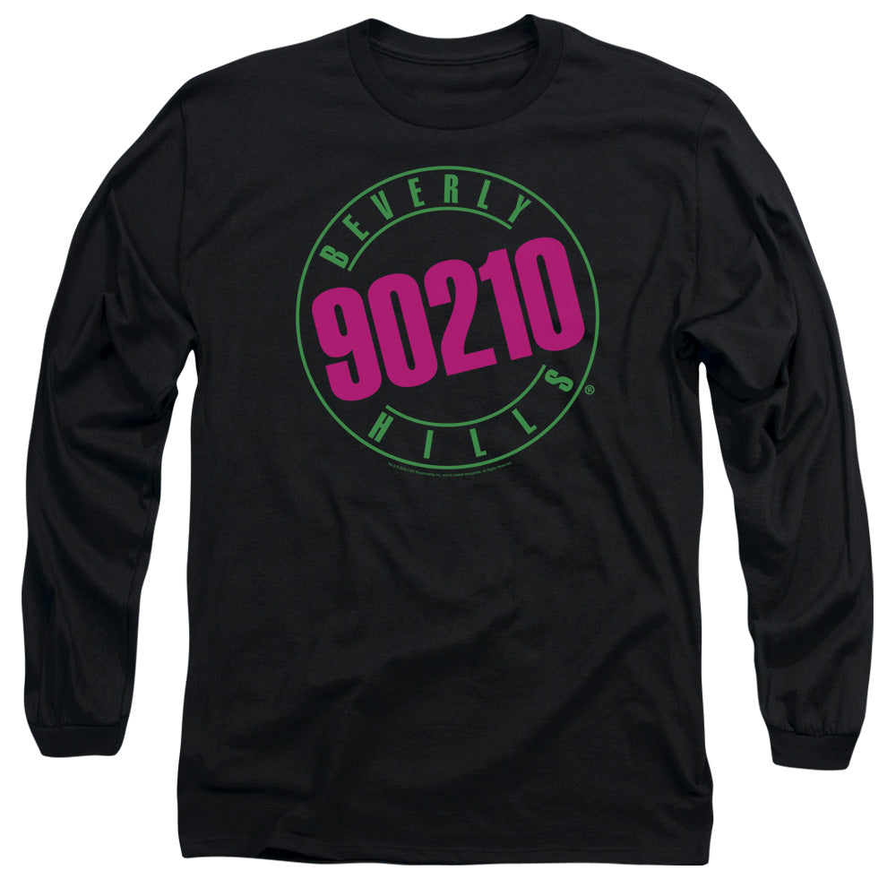 90210 - Neon - Long Sleeve Adult 18/1 - Black T-shirt