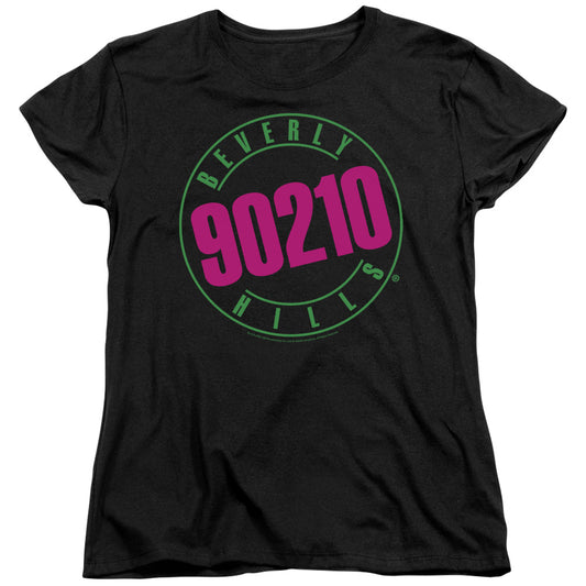 90210 - Neon - Short Sleeve Womens Tee - Black T-shirt