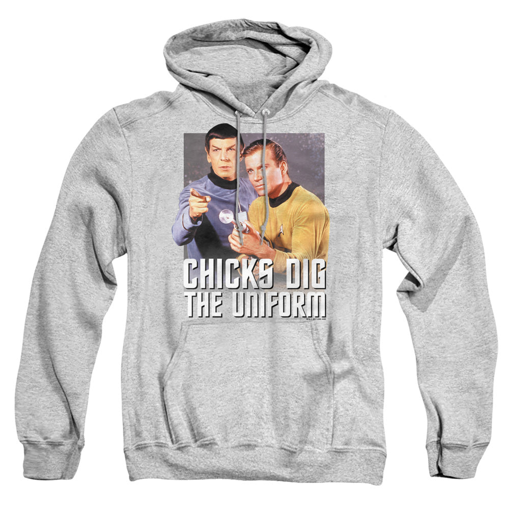 Star Trek - Chicks Dig - Adult Pull-over Hoodie - Athletic Heather