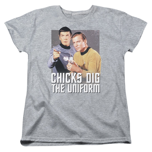Star Trek - Chicks Dig - Short Sleeve Womens Tee - Athletic Heather T-shirt