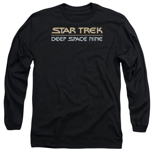 Star Trek - Deep Space Nine Logo - Long Sleeve Adult 18/1 - Black T-shirt