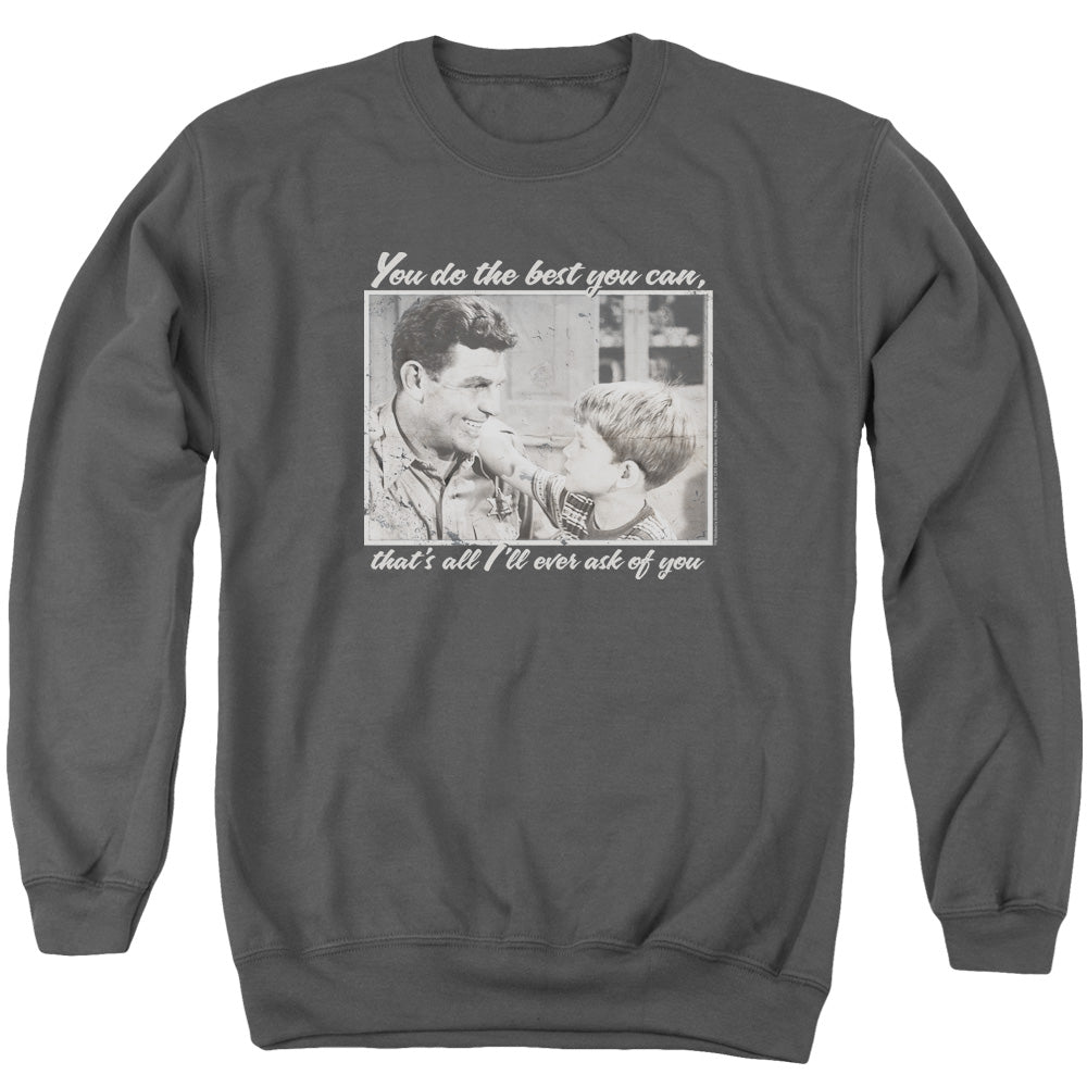 Andy Griffith - Wise Words - Adult Crewneck Sweatshirt - Charcoal