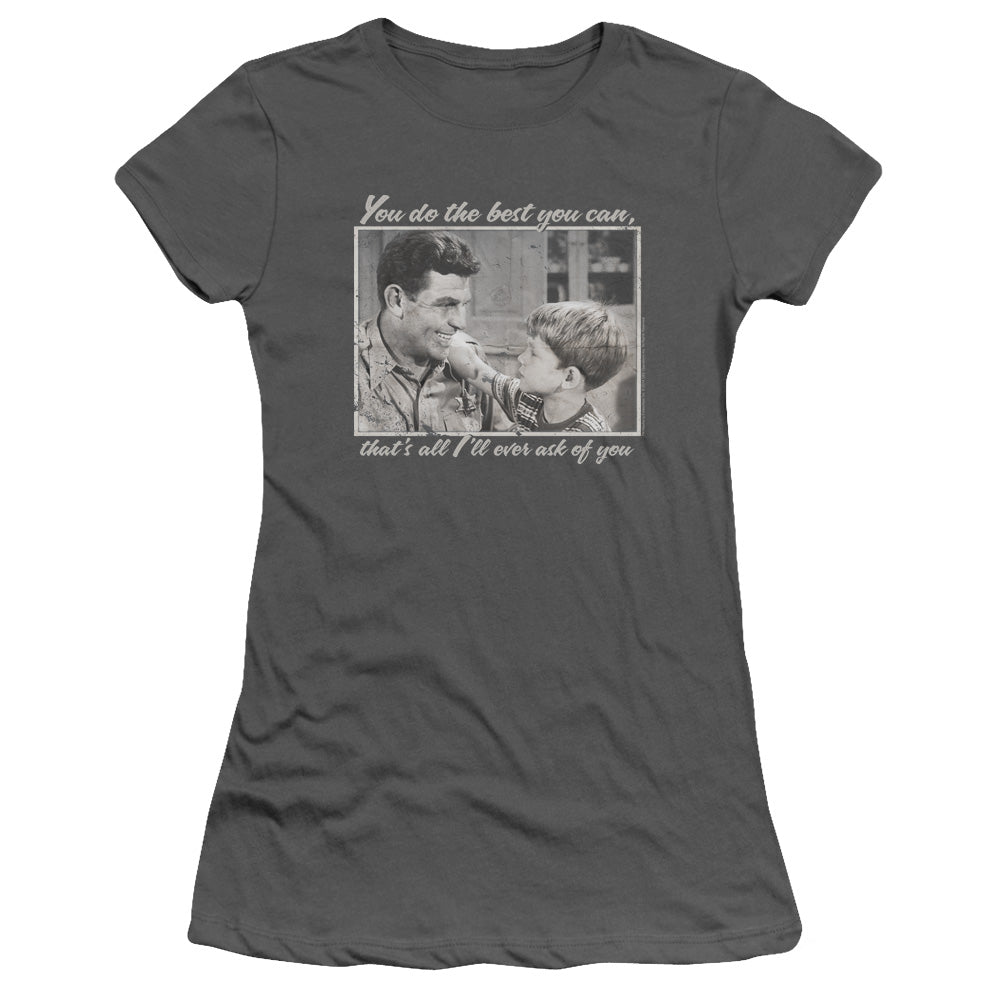 Andy Griffith - Wise Words - Short Sleeve Junior Sheer - Charcoal T-shirt