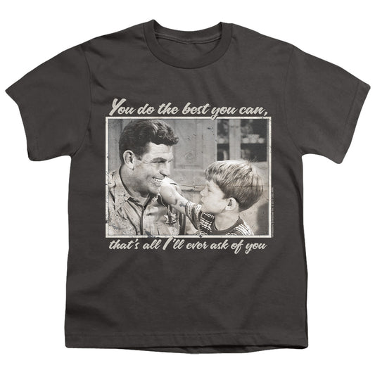Andy Griffith - Wise Words - Short Sleeve Youth 18/1 - Charcoal T-shirt