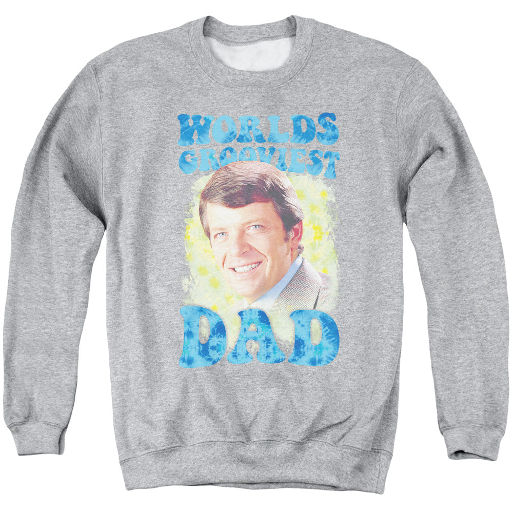 Brady Bunch - Worlds Grooviest - Adult Crewneck Sweatshirt - Athletic Heather