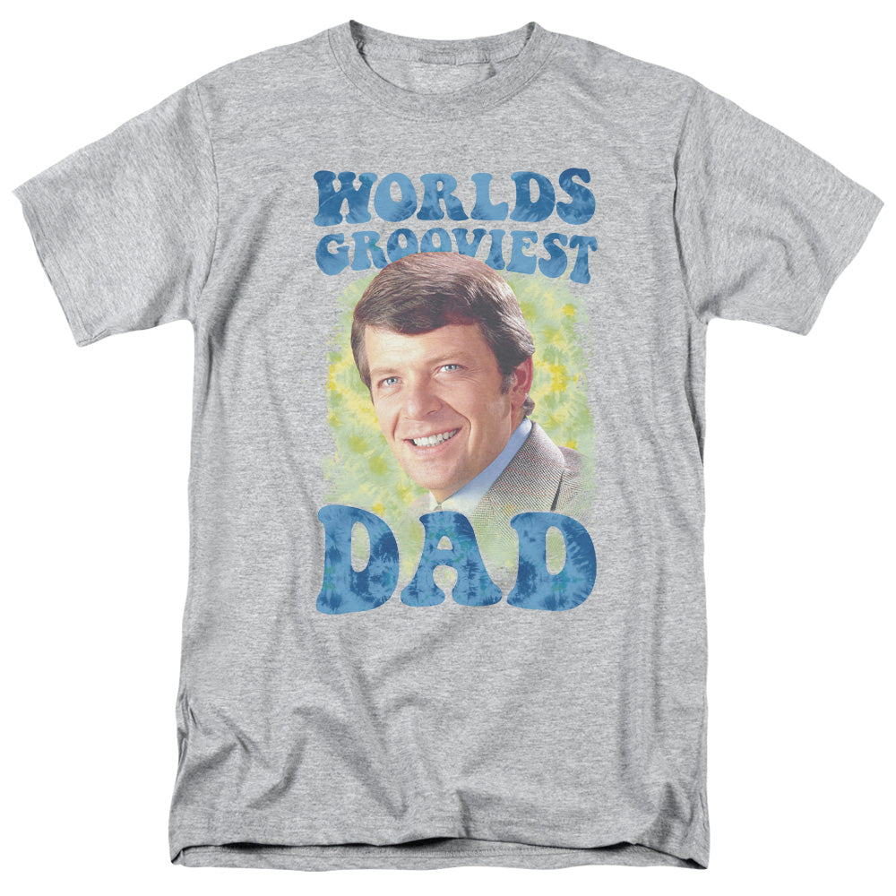 Brady Bunch - Worlds Grooviest - Short Sleeve Adult 18/1 - Athletic Heather T-shirt