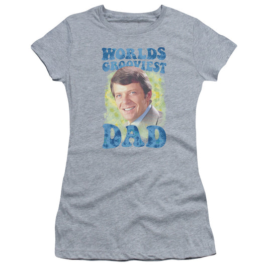 Brady Bunch - Worlds Grooviest - Short Sleeve Junior Sheer - Athletic Heather T-shirt