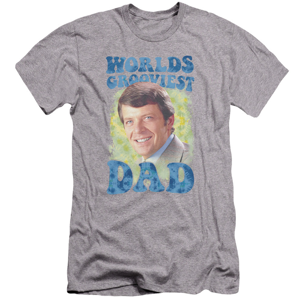Brady Bunch - Worlds Grooviest-premuim Canvas Adult Slim Fit 30/1 - Athletic Heather