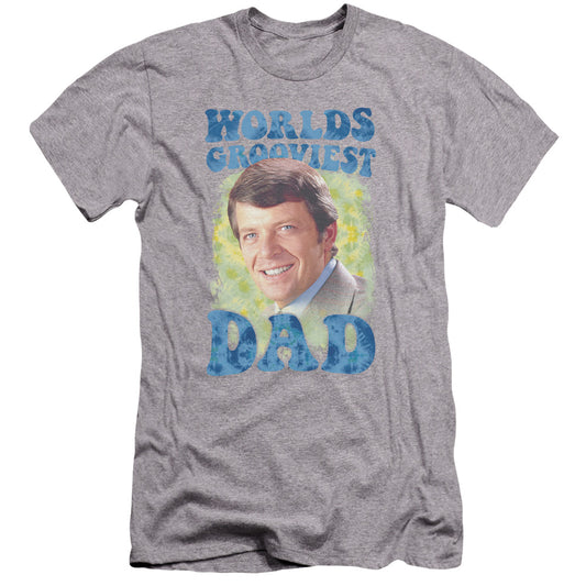 Brady Bunch - Worlds Grooviest-premuim Canvas Adult Slim Fit 30/1 - Athletic Heather