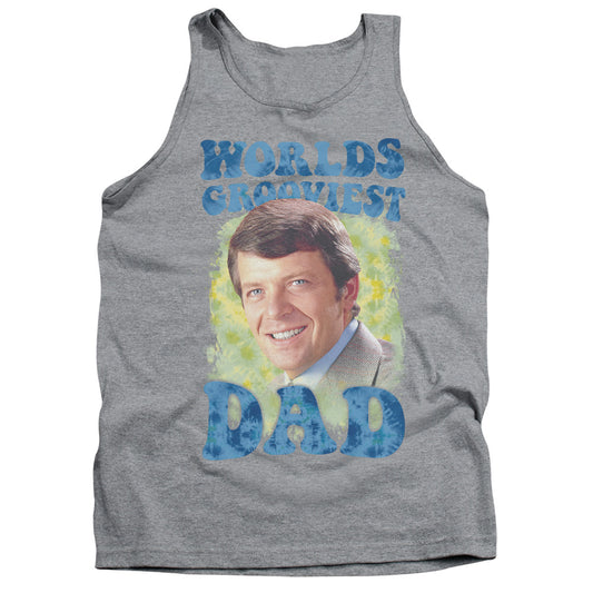 Brady Bunch - Worlds Grooviest - Adult Tank - Athletic Heather