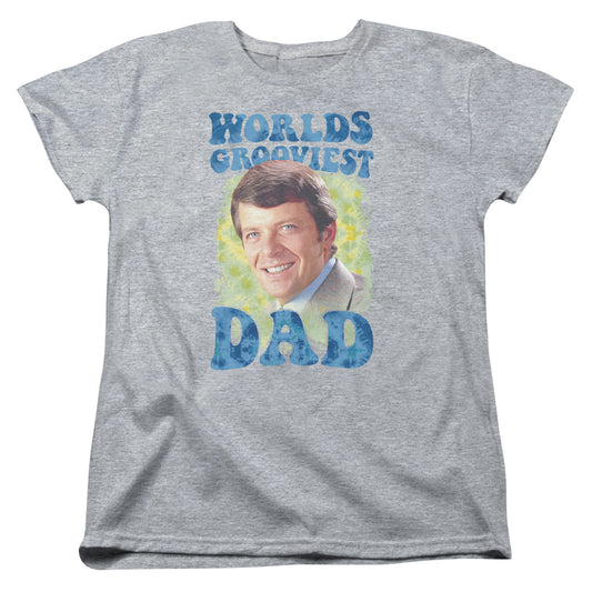 Brady Bunch - Worlds Grooviest - Short Sleeve Womens Tee - Athletic Heather T-shirt