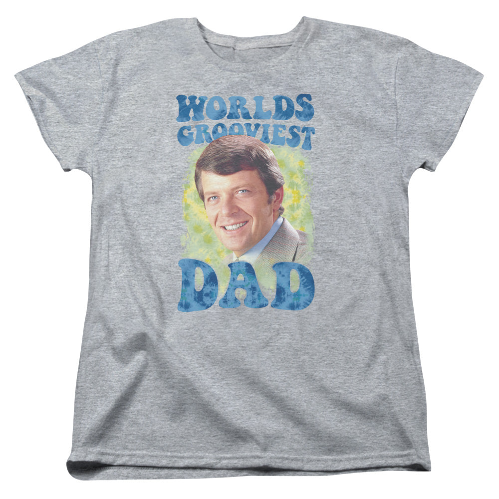Brady Bunch - Worlds Grooviest - Short Sleeve Womens Tee - Athletic Heather T-shirt