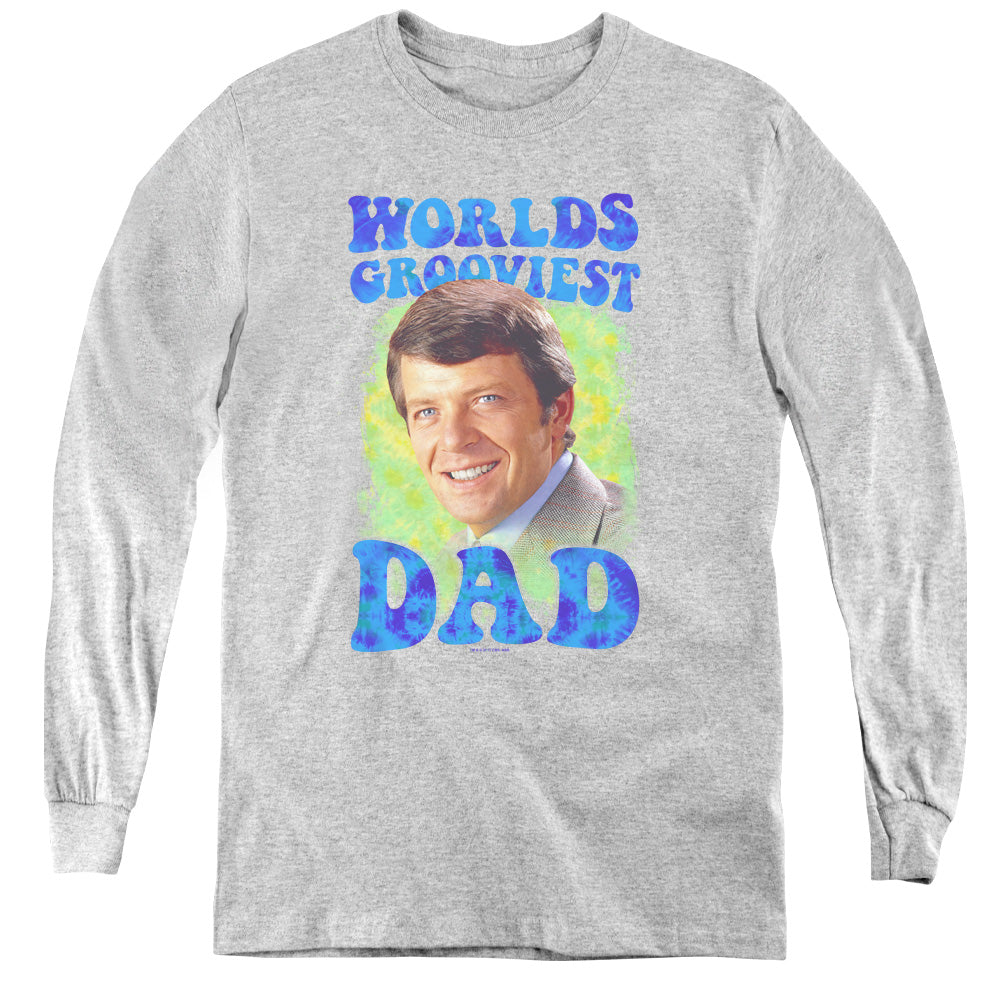 Brady Bunch - Worlds Grooviest - Youth Long Sleeve Tee - Athletic Heather